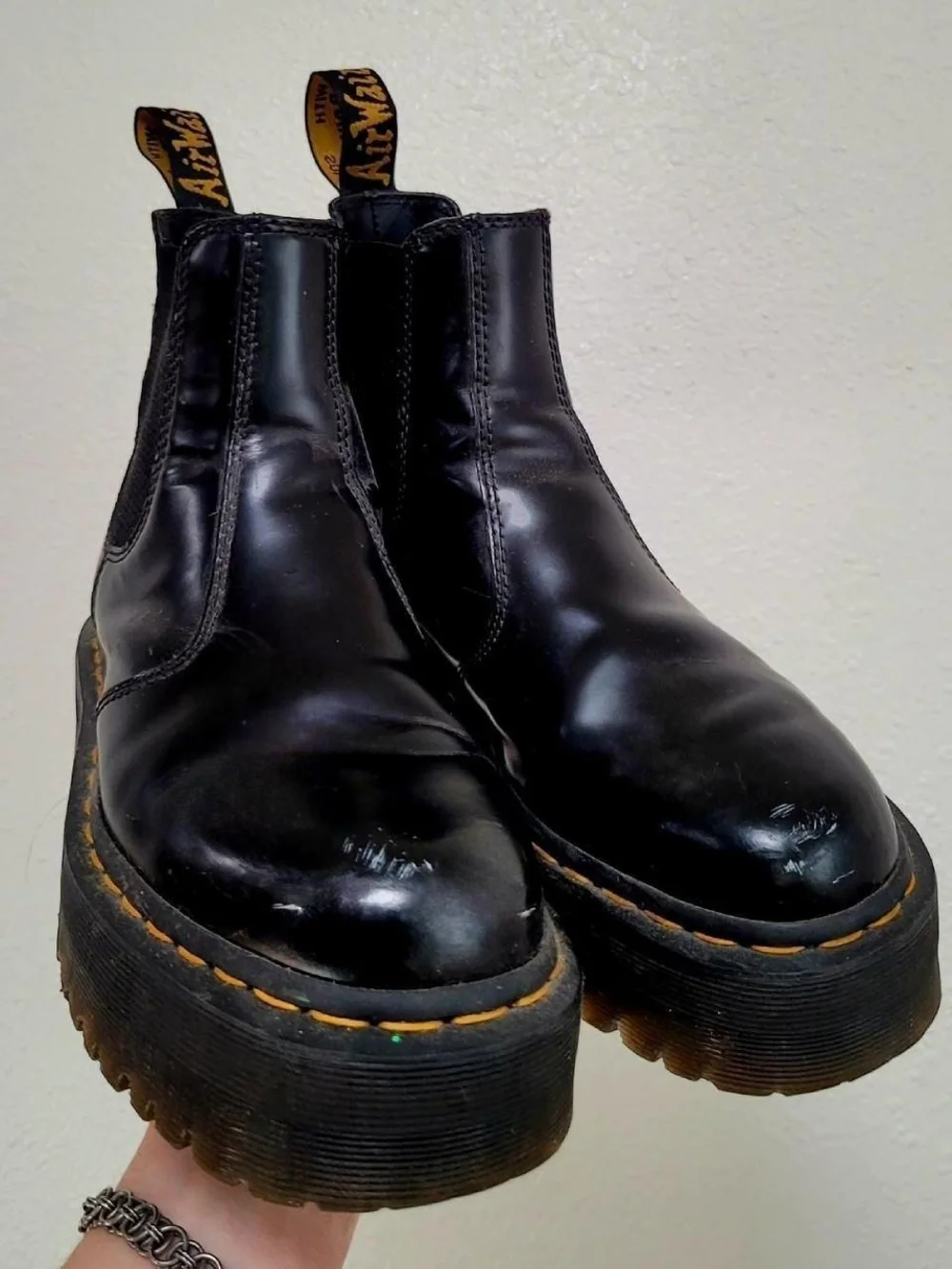 Dr. Martens Black Leather Quad Boot
